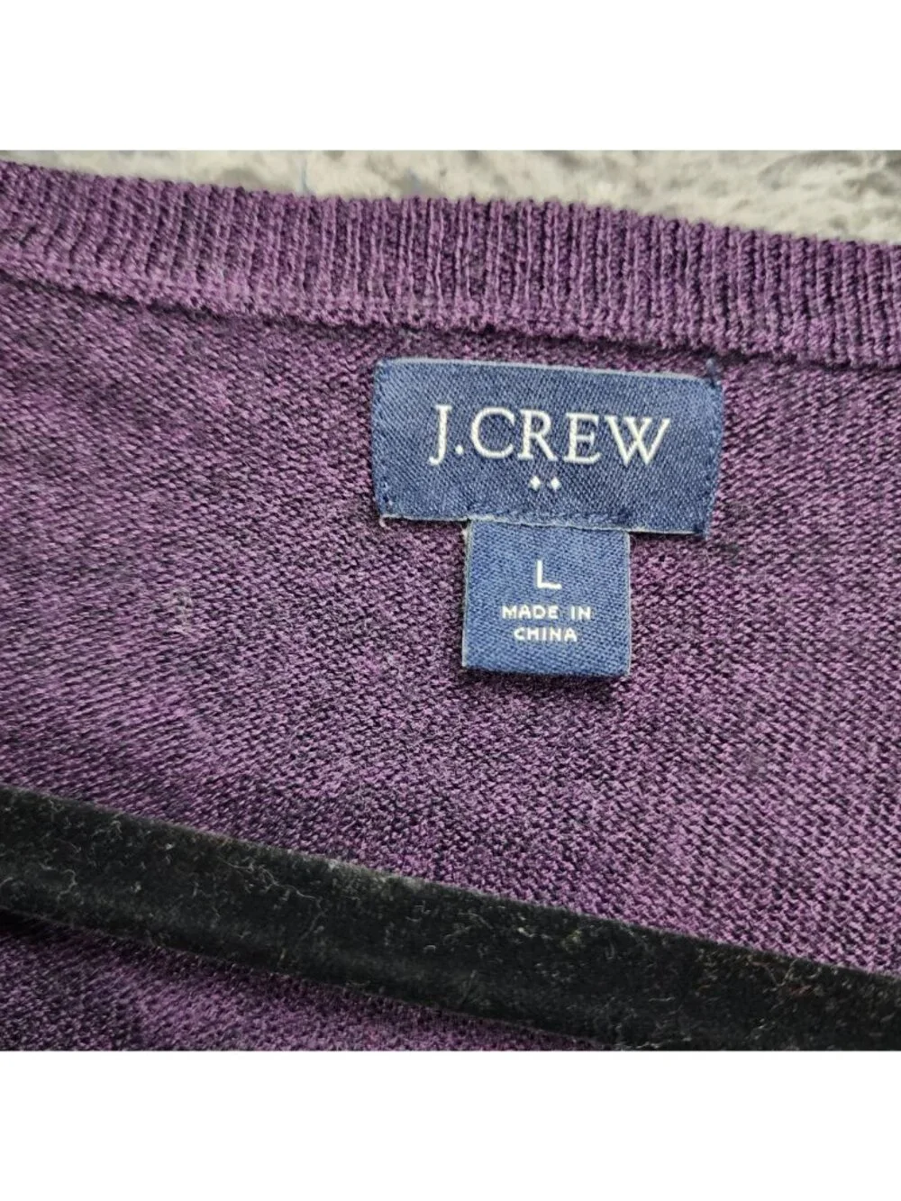 J. Crew Sweater Mens Large Purple Wool Blend Long Sleeve Pullover